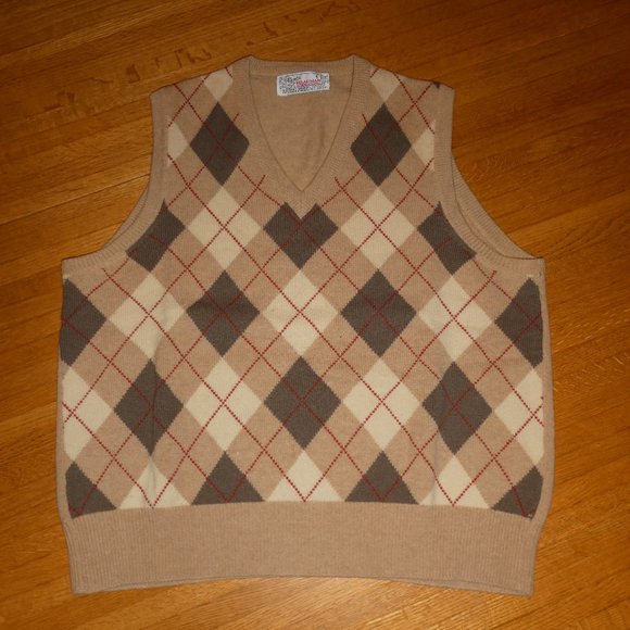 Vintage Men's Argyle Sweater Vest EUC - Picture 1 of 9